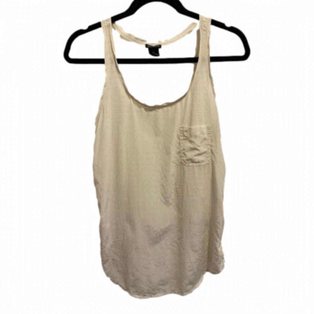 𝅺club Monaco cream silk tank.